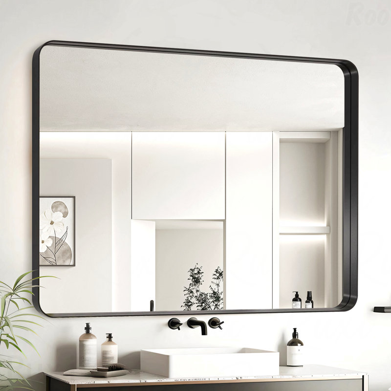 Miroir d'appoint, 32 po x 48 po, Noir, Horizontale