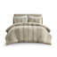 Ensemble de literie 3 pièces pour lit double / grand taupe - 100% coton, motif rayé, rembourrage, garniture, élégance visible, attrait lavable à la machine,