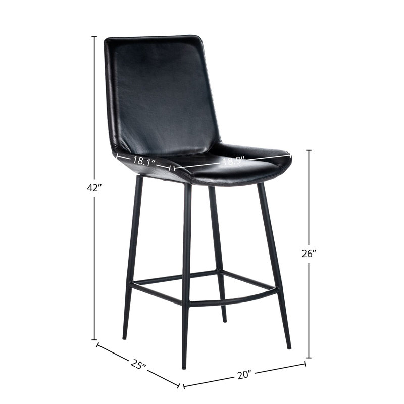 Tabouret de comptoir 26 po Tayah, gris