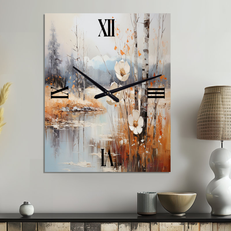 Horloge murale en métal «Snow Flower Charm Evocating», Petit