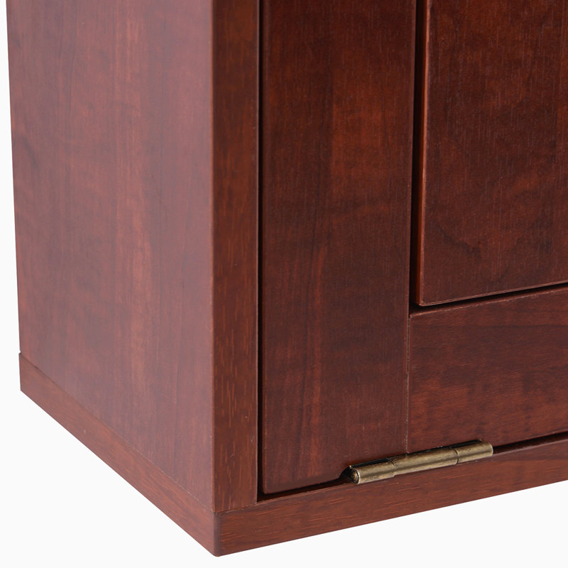 Wall Mounted Desk, Fold Out Convertible Desk, Multi-Function Computer Table Floating Desk With Shelves For Home Office, Mahogany