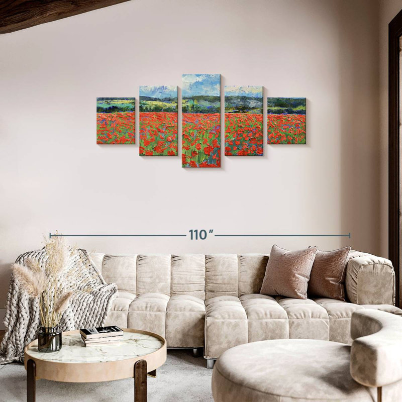 Coquelicot, H 34 po x l 74 po
