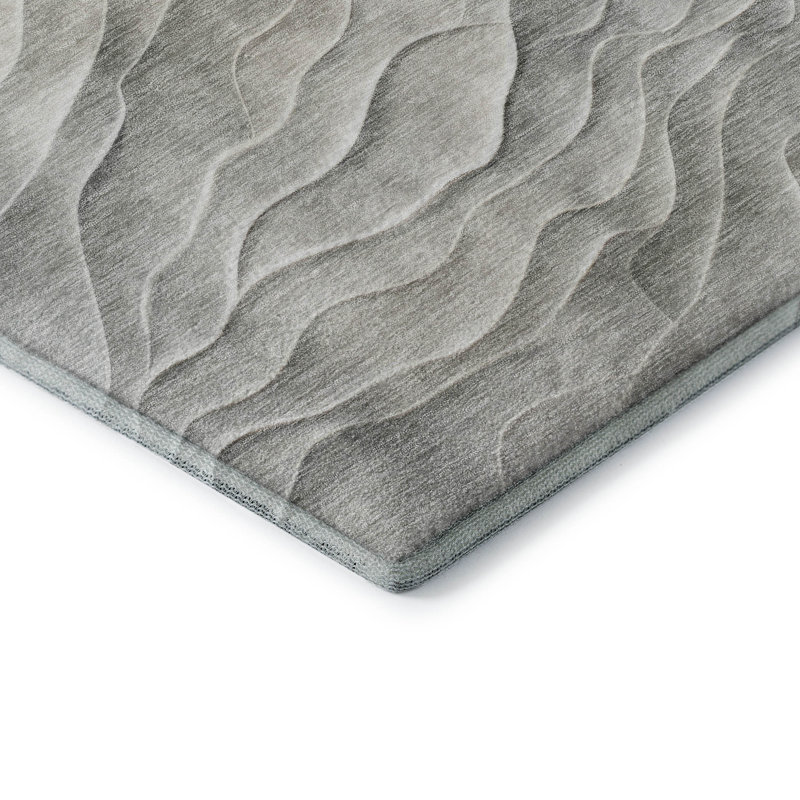 Premium Machine Washable Harjo AMF1614 Waves Rug, Rectangle 10' x 14'
