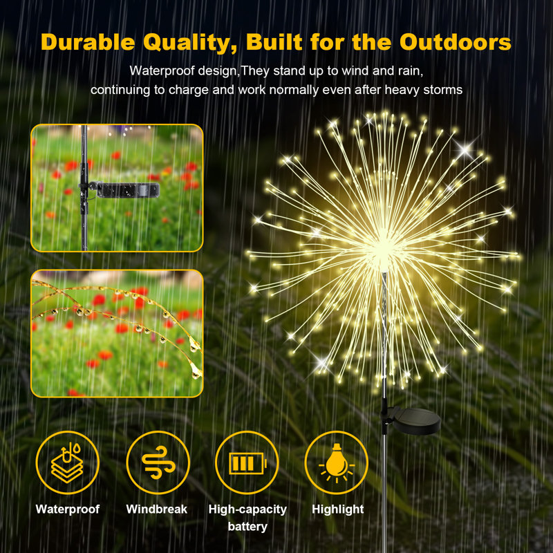 6 lumières solaires de jardin d'extérieur décoratives, lumières de piquet de jardin à énergie solaire, fil de cuivre pliable et bricolage imperméable pour le jardin, la cour, le patio, le lit de fleurs, le décor de Noël