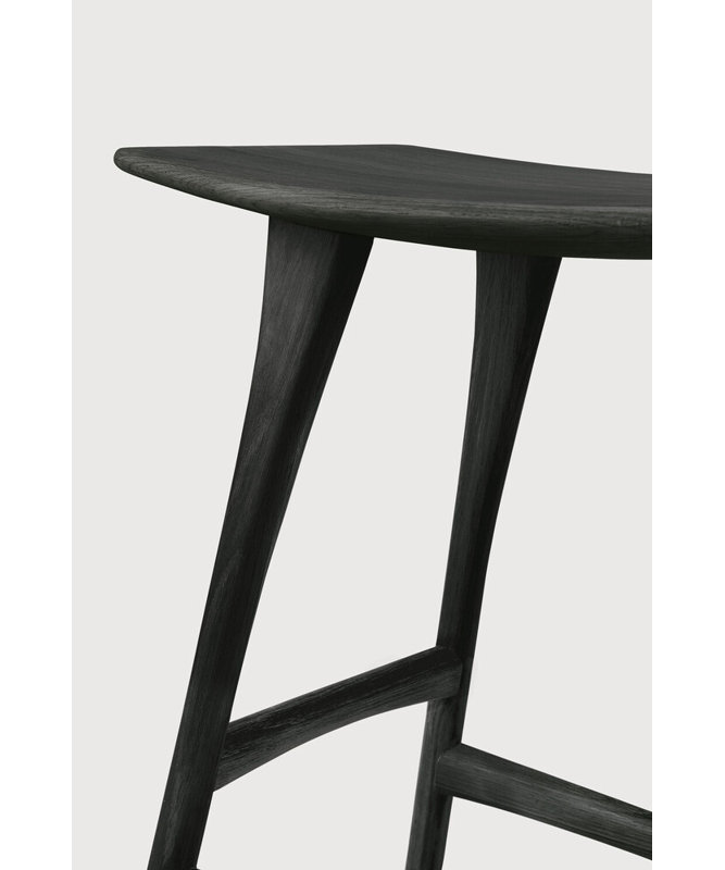 Osso Solid Wood Stool, Black, Counter Stool (26.5" Seat Height)