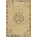 Hand Knotted Wool Oriental Area Rug in Gold