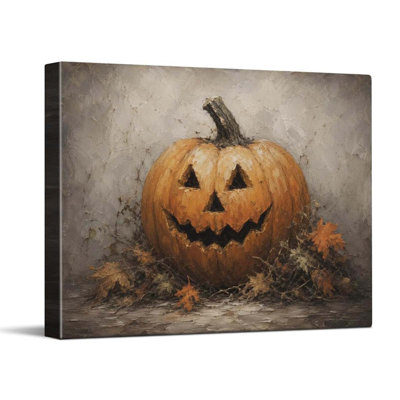 Jack O Lantern Pumpkin Halloween Canvas Wall Art 30x40cm