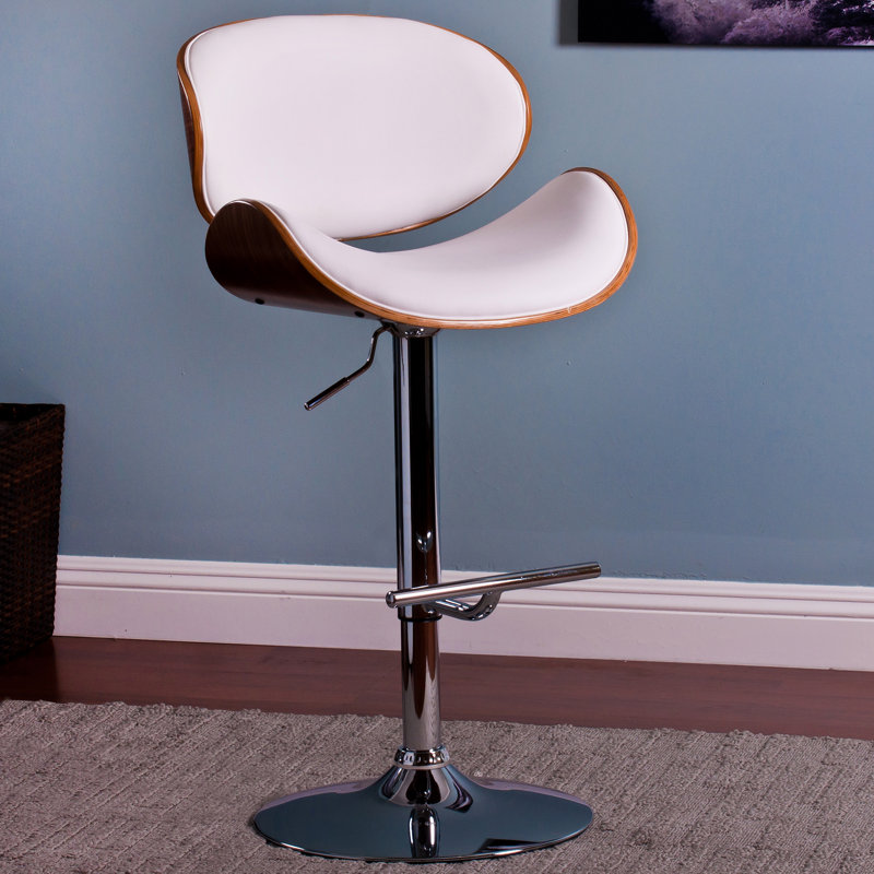 Tabouret de bar pivotant à hauteur ajustable, blanc