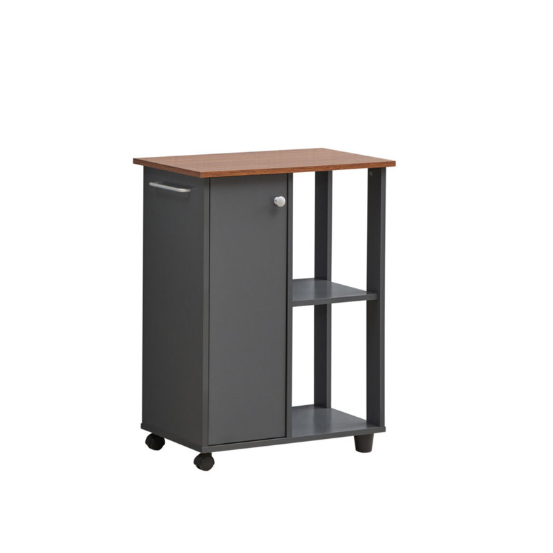Alberto Wood Kitchen Cart, Gray/Oak