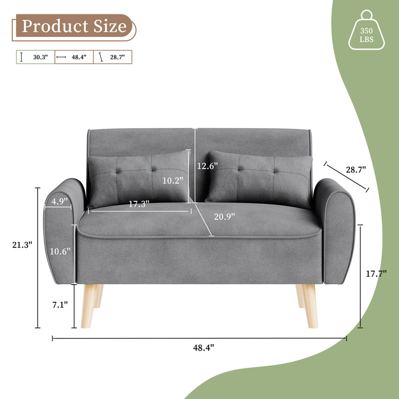 Bergthold Upholstered Armchair, Light Gray