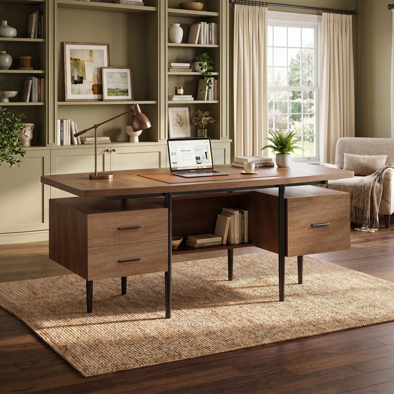 Bureau d'ordinateur 70,9 po avec 3 tiroirs pour bureau à domicile 70,9 po