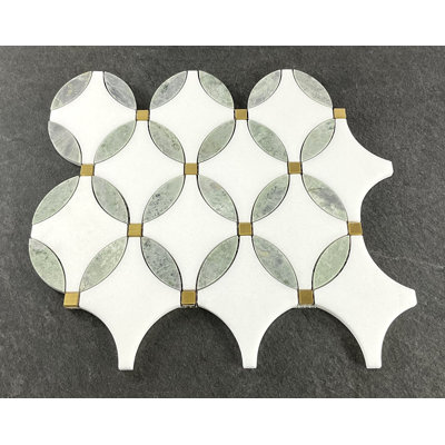 Carrelage mural en marbre et métal Waterjet