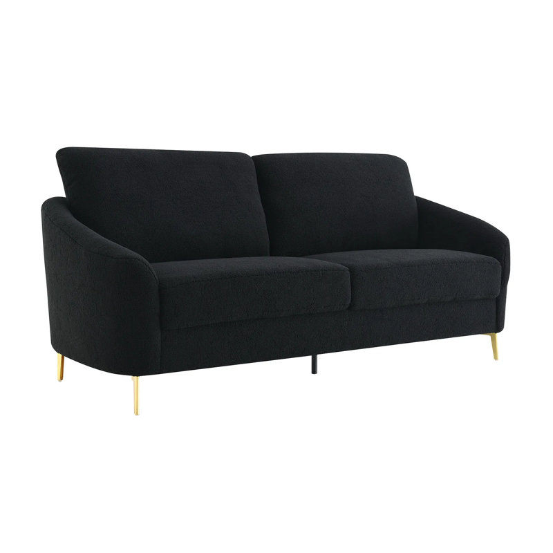 Ensemble de canapé 3 pièces Modern, Bouclé noir