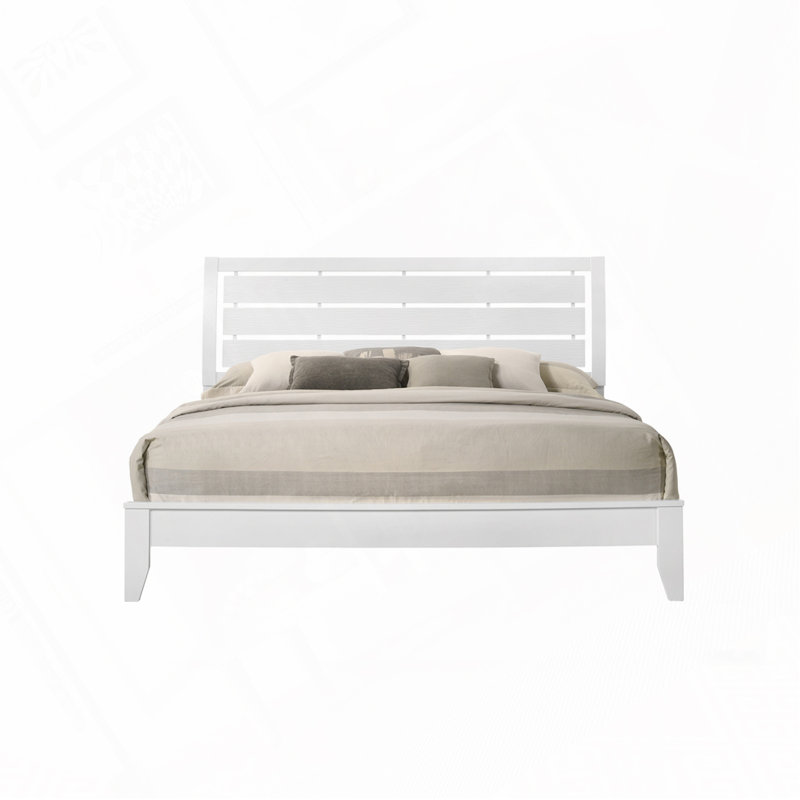 King Size White Finish Panel Bed