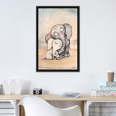 «Whimsical Mom and Baby Elephant» par Diannart - impression d'art graphique