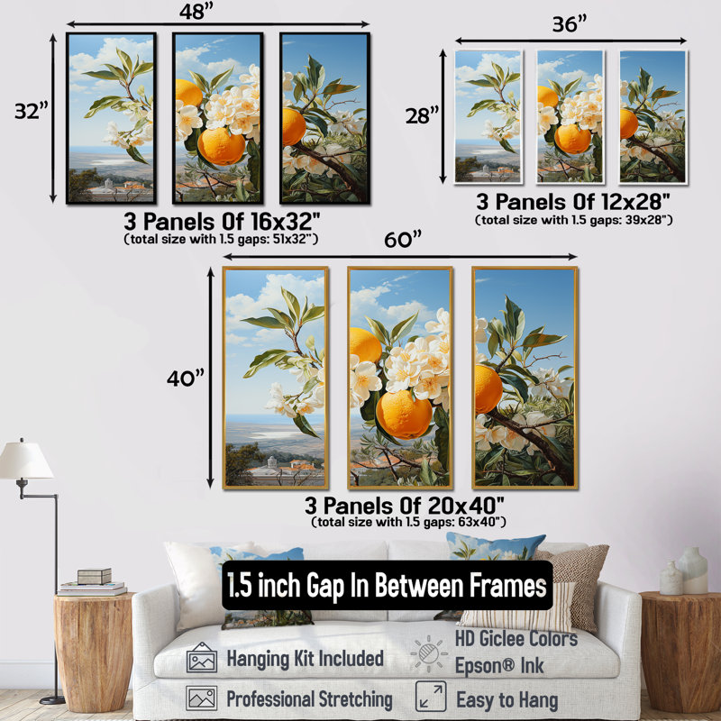 Ensembles ensoleillés de fleurs de plumeria, citronnier, ensemble d'art mural Plumeria, Cadre naturel flottant