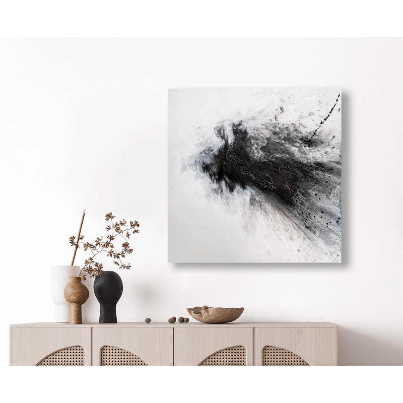 Black & Gray IV by John Beard, 40" H x 40" W x 1.5" D, Unframed Canvas