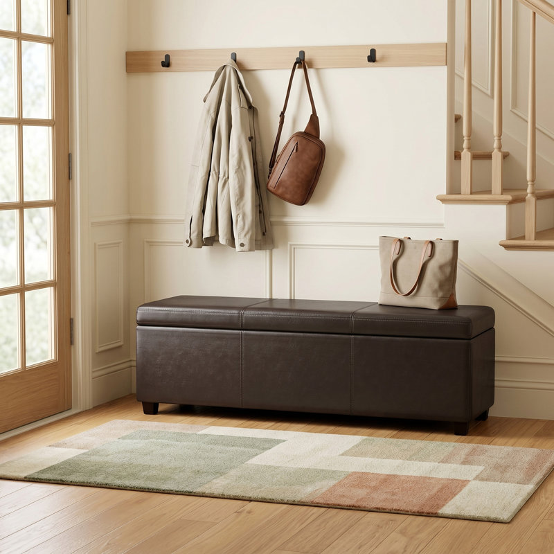 Banc de rangement avec repose-pieds avec rangement caché Avalon, Brun Tanners