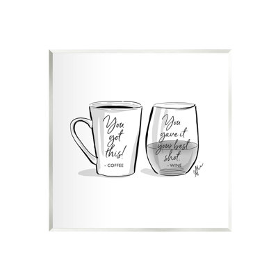 Funny Coffee & Wine Phrase Wall Plaque Art By Alison Petrie