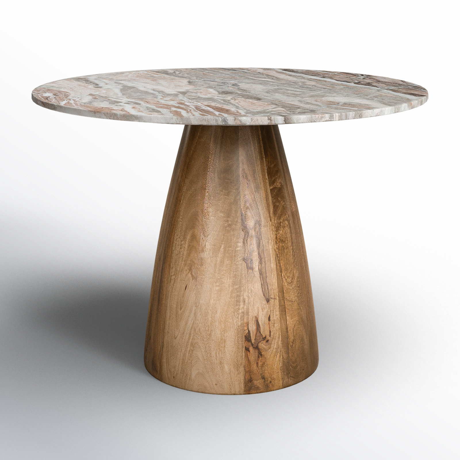 Joss Main Mellonia Round Marble Top Solid Wood Base Dining Table Reviews Wayfair