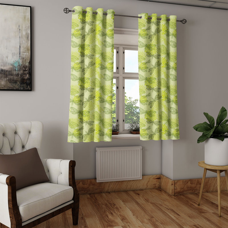 Rideau décoratif à œillets 2 panneaux Dakota Fields, vert pâle / vert foncé, L 50 po x L 63 po
