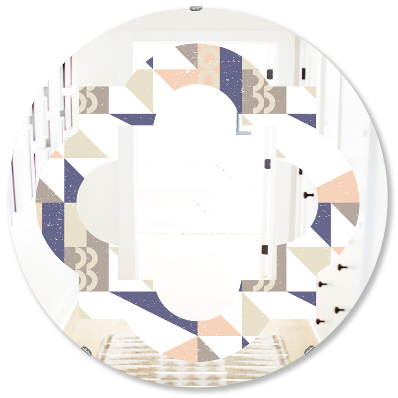 Miroir mural géométrique sans cadre éclectique, H 31,5 po x l po