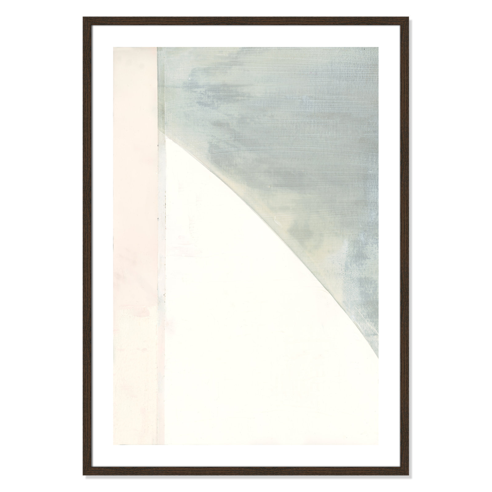 In Neutral I - Painting Print, 41.5" H x 29.5" W x 0.75" D, Walnut Wood Framed Paper