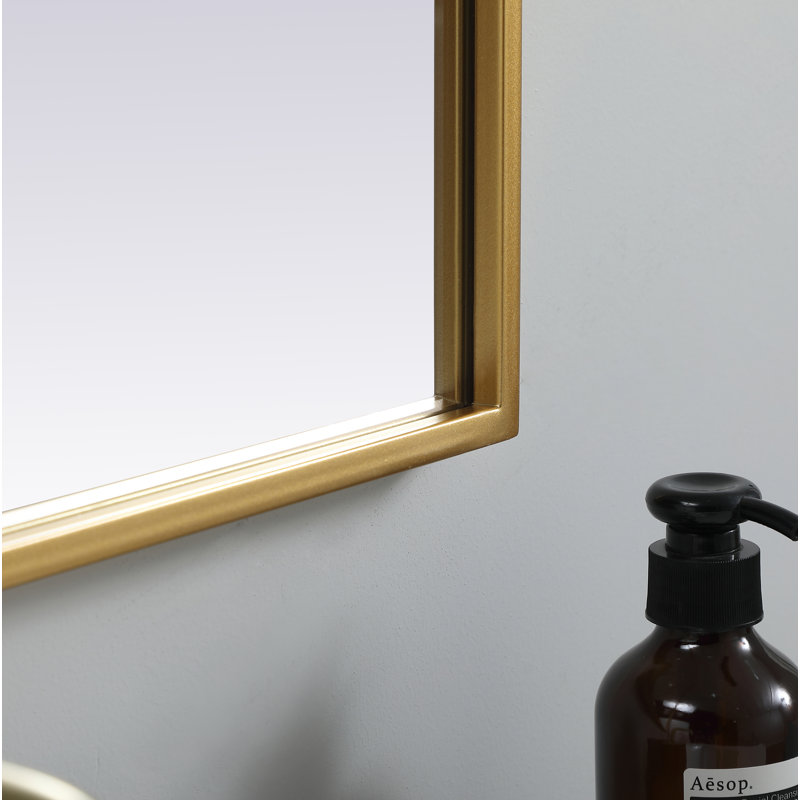Sabine Metal Arch Wall Mirror, Brass, 36" x 27"