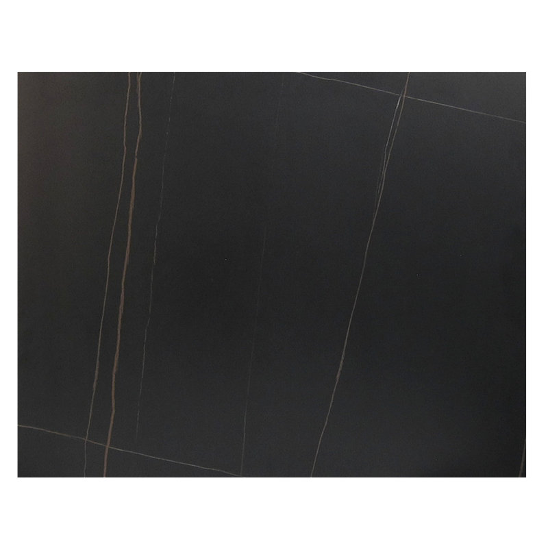 Plateau en pierre frittée en marbre noir H & D 24 po x 30 po, 1.25" H x 30" L x 24" W, Noir