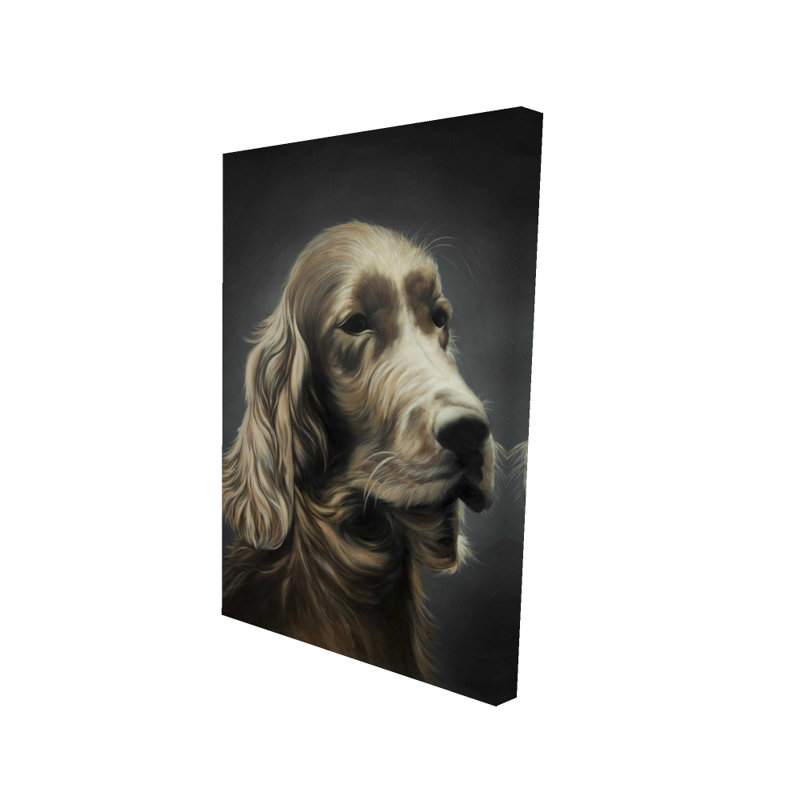 Épagneul champêtre - toile d'animaux hyperréalistes pour la décoration intérieure, H 36 po x l 24 po