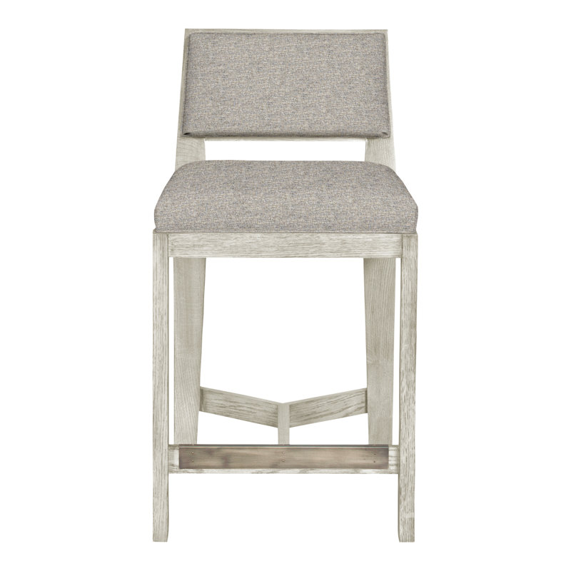 Scoville By Thom Filicia Upholstered Counter Stool with Solid Wood Frame, Wrenn, Impala tempête