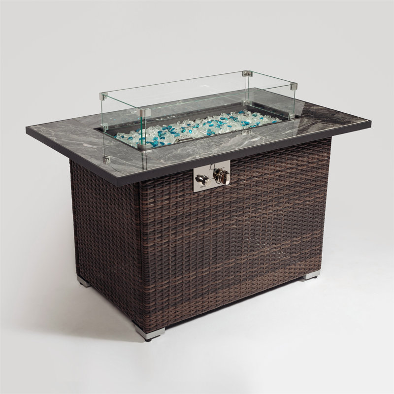 43.3'' x 26'' Rectangle Iron Fire Pit Stand