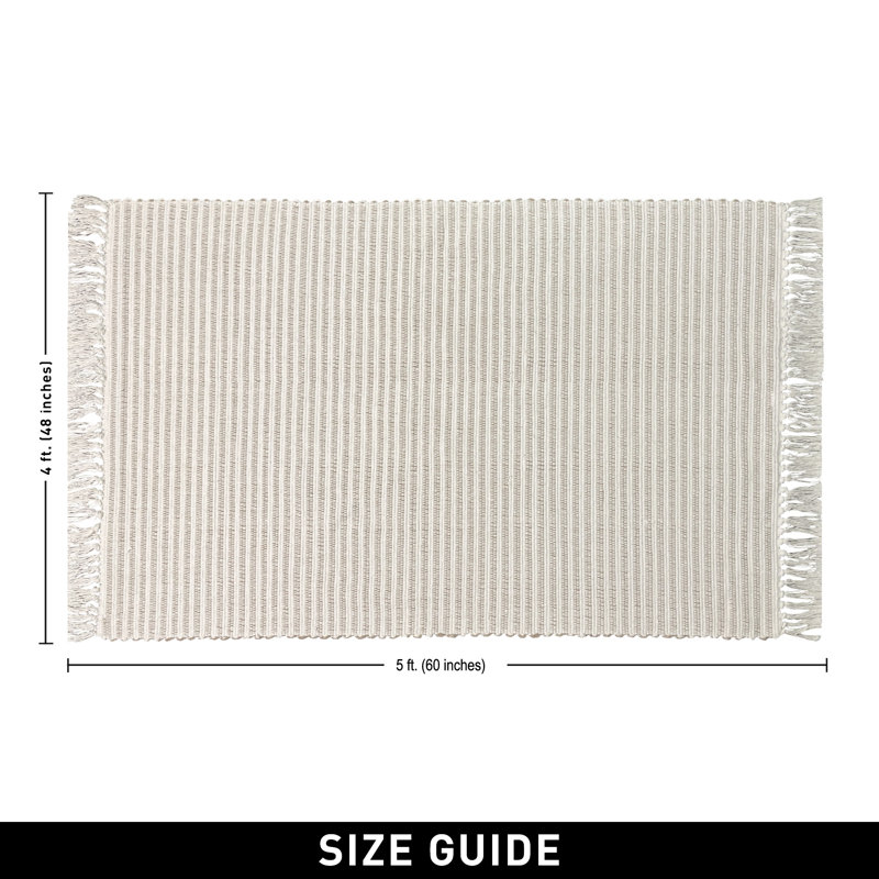 Annzley Bath Rug, Beige/Ivory, Single - 60" L x 48" W