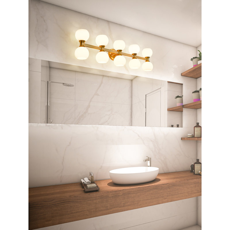 10 - Light Dimmable Vanity Light, Modern Gold