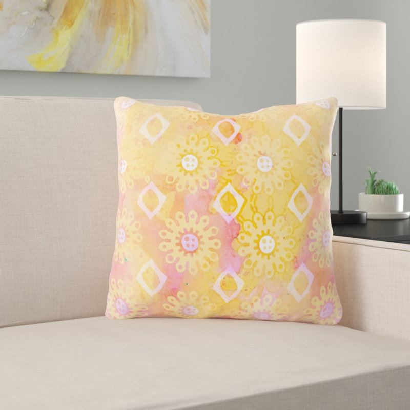 Wanamaker Watercolour Throw Pillow, Microsuede, Indoor