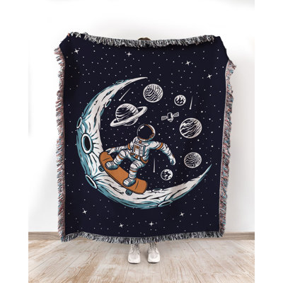 Astronaut Skateboarding over the Moon 2 Throw