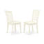 Ensemble de table de salle à manger 5 pièces comprenant une table de cuisine ronde avec piédestal et 4 chaises en lin, blanc lin-631015544-631015543