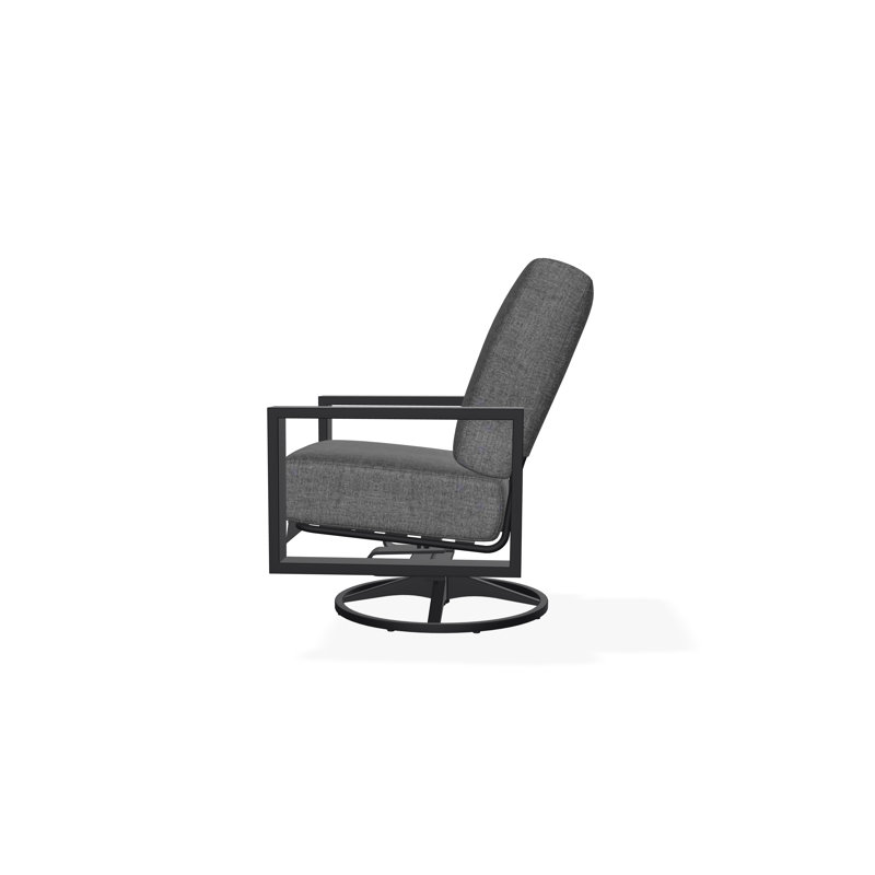 Larssen Deep Seating Cushion Swivel Rocker, Black, Cast Slate Sunbrella® Plainweave