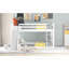 Lit simple au-dessus d'un lit superposé en bois avec glissade détachable et amusante en blanc - Nécessaire pour la chambre à coucher