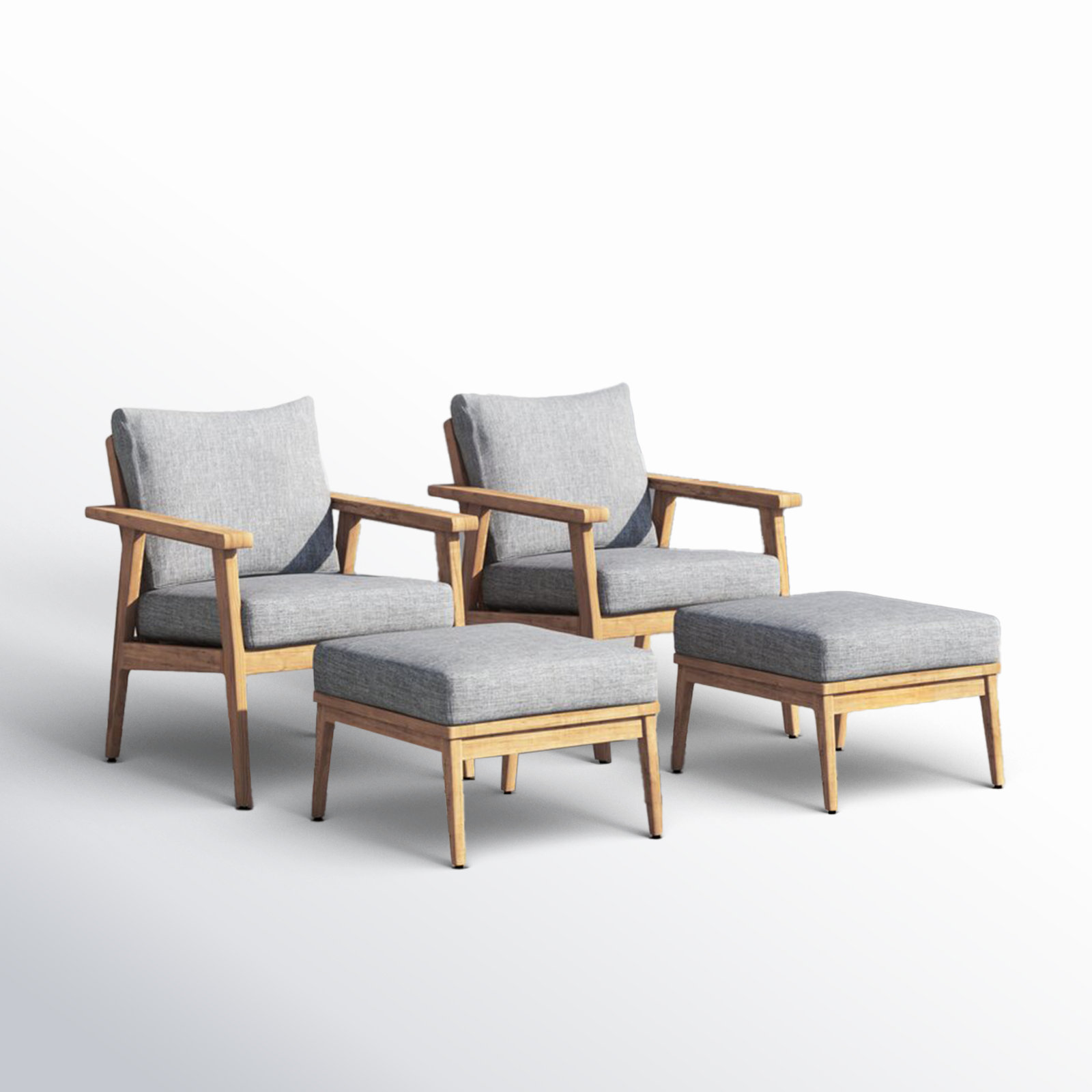 Tempo Teak 2 - Person Patio Conversation Set with Cushions