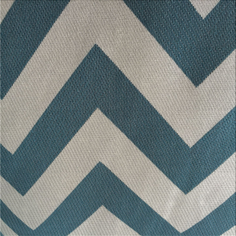 Tapis bleu à chevrons Fairmount, Carré 7 pi