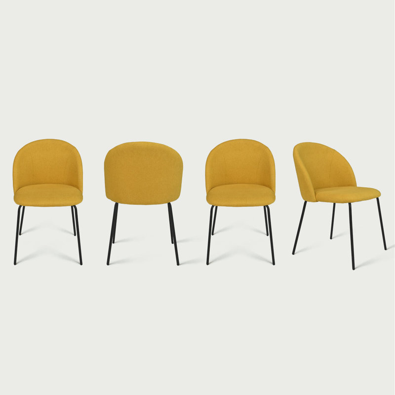 Chaise d'appoint Seibold, Polyester jaune / mélange de polyester