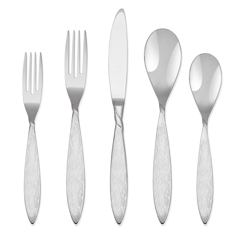 Polished Stainless Steel 20-Piece Flatware Set for Indoor Use