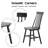 17.5"W Black Dining Chairs Set of 4, Farmhouse Solid Wood Windsor Kitchen Chairs-729460360-729460357