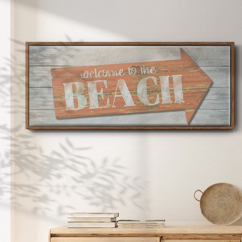 Welcome to the Beach - toile encadrée, H 20 po x l 50 po