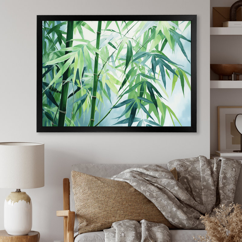 Bamboo Romantic Dream I - impression, H 12 po x l 20 po x P 1 po, Cadre photo noir