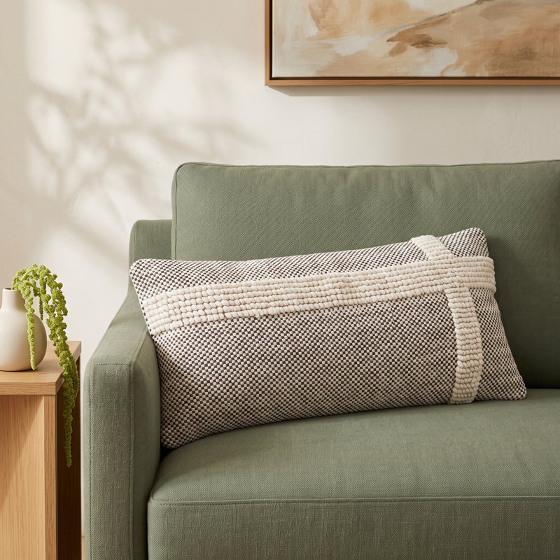 Sefarina Striped Wool Blend Throw Pillow, Polyester/Polyfill