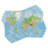 East Urban Home World Map Place Mats Set of 8 Topographic 8 pcs Multicolor
