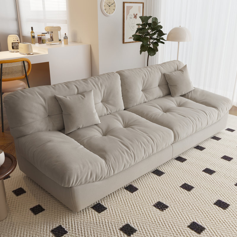 Canapé modulaire Jacouri, Velours givré beige