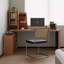 Noyer clair + bureau en bois massif en forme de L noir + fer-1038021435-1038021439